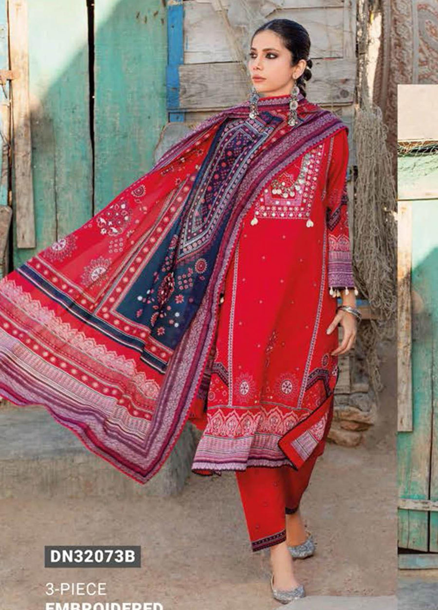 GulAhmed Summer Essential Lawn Unstitched Embroidered 3Pc Suit DN-32073B
