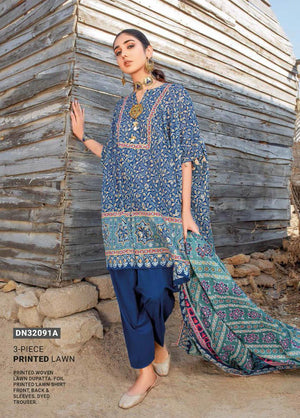 GulAhmed Summer Essential Lawn Unstitched Printed 3Pc Suit DN-32091A