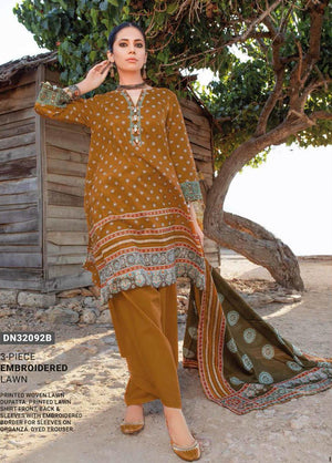 GulAhmed Summer Essential Lawn Unstitched Embroidered 3Pc Suit DN-32092B