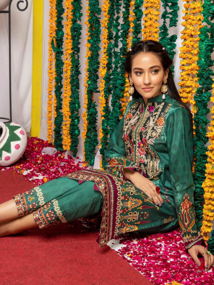 So Kamal Lawn 2021 2 Piece Unstitched Embroidered Suit DPL 1167 - FaisalFabrics.pk