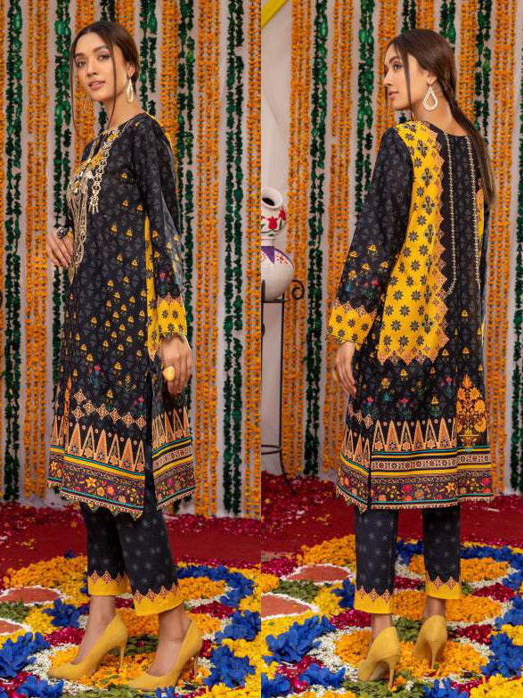 So Kamal Lawn 2021 2 Piece Unstitched Embroidered Suit DPL 1169 - FaisalFabrics.pk