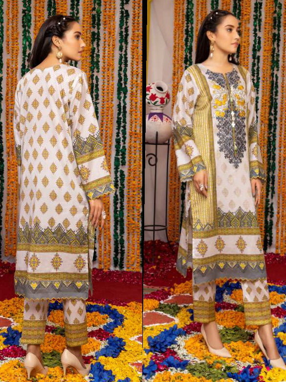 So Kamal Lawn 2021 2 Piece Unstitched Embroidered Suit DPL 1170 - FaisalFabrics.pk