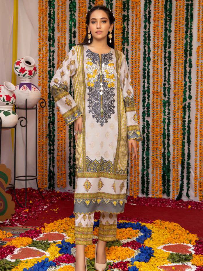 So Kamal Lawn 2021 2 Piece Unstitched Embroidered Suit DPL 1170 - FaisalFabrics.pk