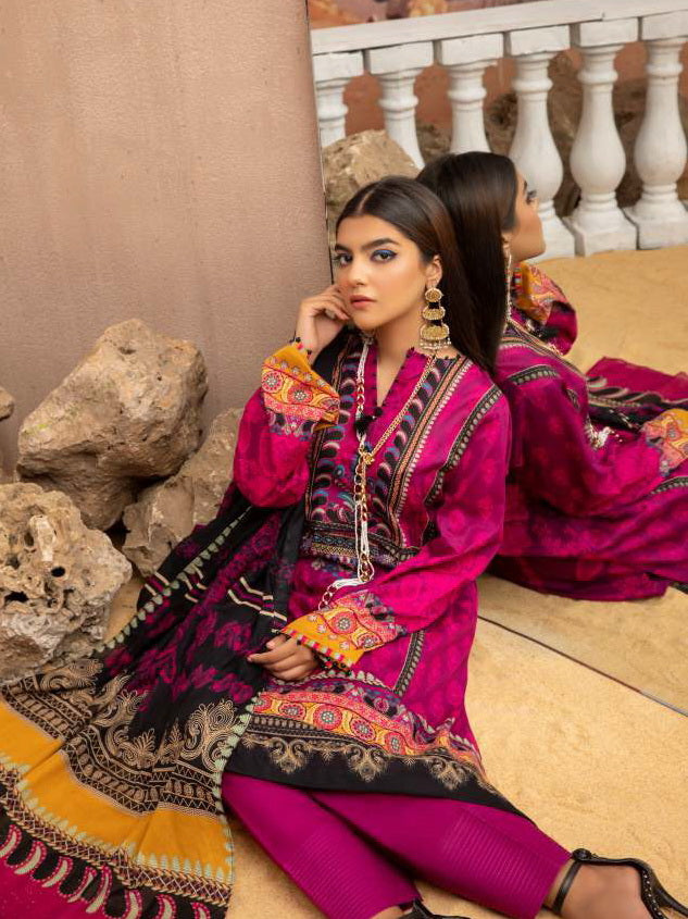 So Kamal Lawn 2021 3 Piece Unstitched Printed Suit DPL 1199 - FaisalFabrics.pk