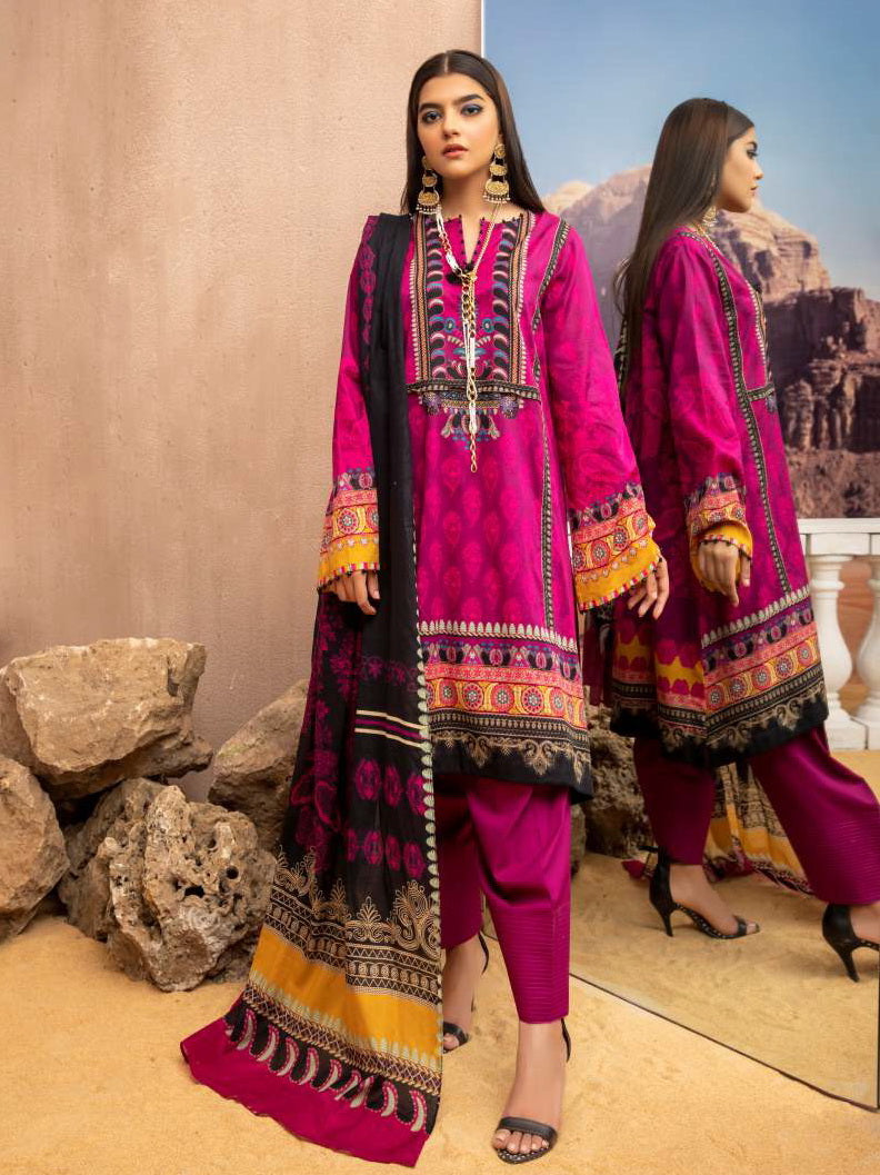 So Kamal Lawn 2021 3 Piece Unstitched Printed Suit DPL 1199 - FaisalFabrics.pk