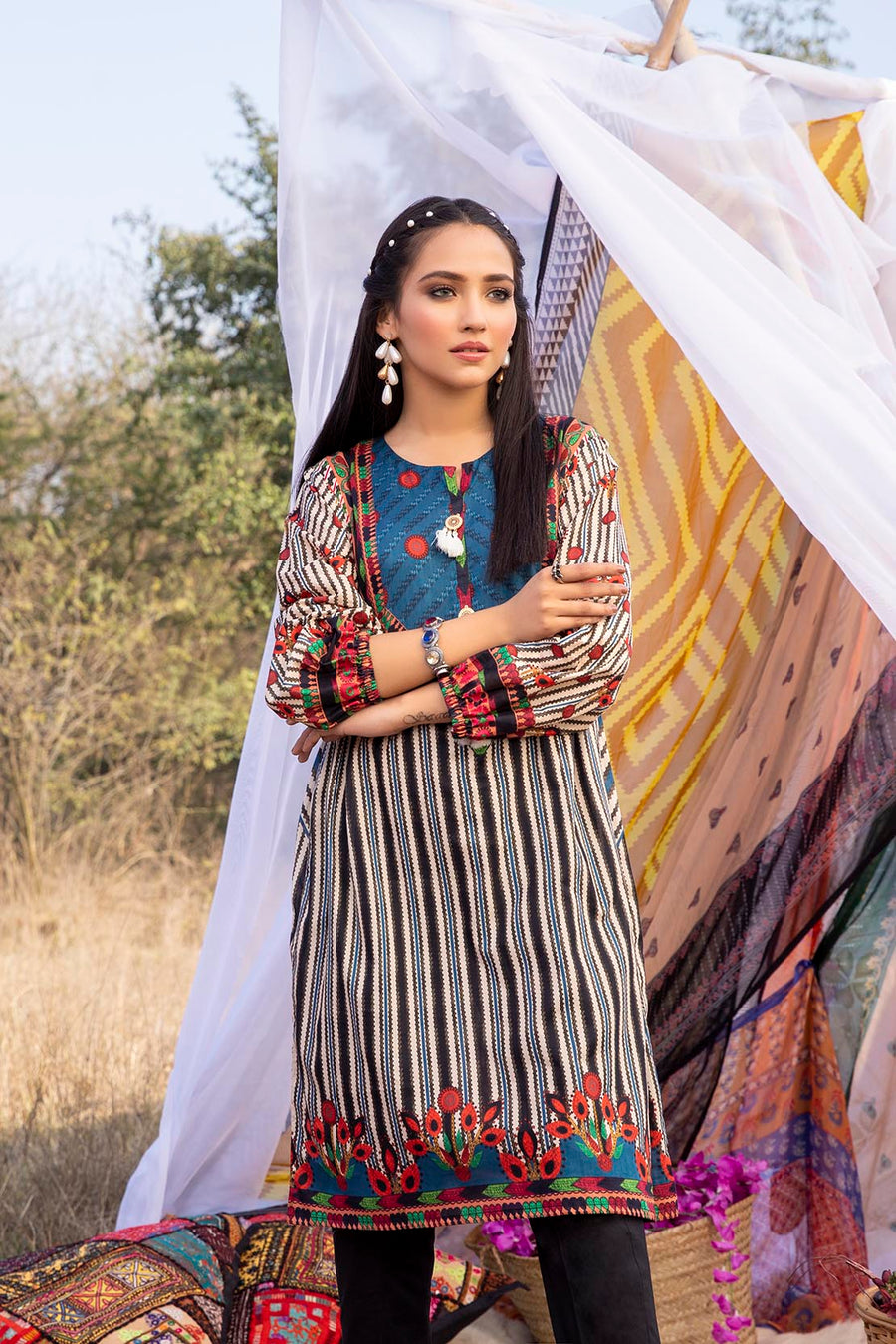 So Kamal Lawn 2021 1PCS Unstitched Printed Shirt DPL 1094 - FaisalFabrics.pk