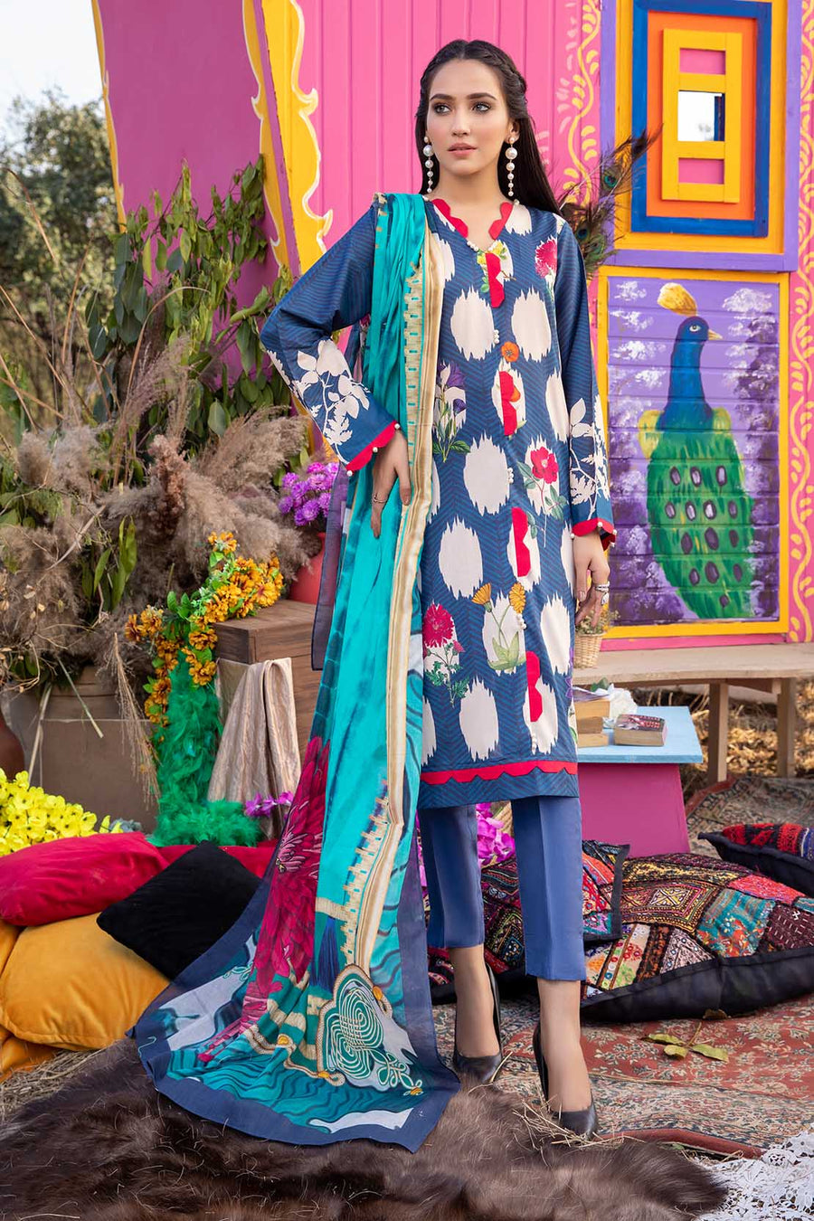 So Kamal Lawn 2021 2 Piece Unstitched Printed Suit DPL 1151 - FaisalFabrics.pk