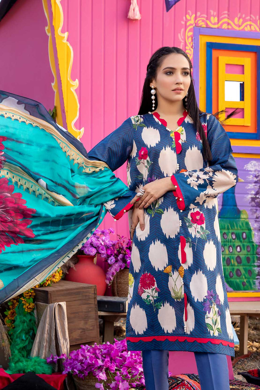 So Kamal Lawn 2021 2 Piece Unstitched Printed Suit DPL 1151 - FaisalFabrics.pk