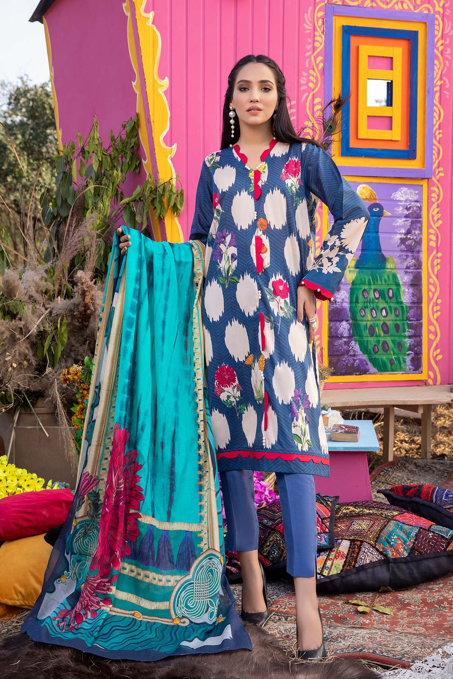 So Kamal Lawn 2021 2 Piece Unstitched Printed Suit DPL 1151 - FaisalFabrics.pk
