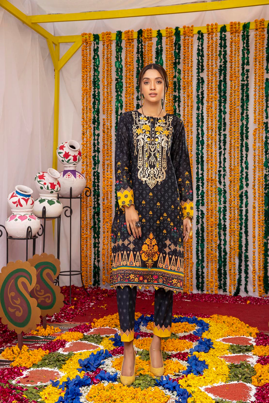 So Kamal Lawn 2021 2 Piece Unstitched Embroidered Suit DPL 1169 - FaisalFabrics.pk