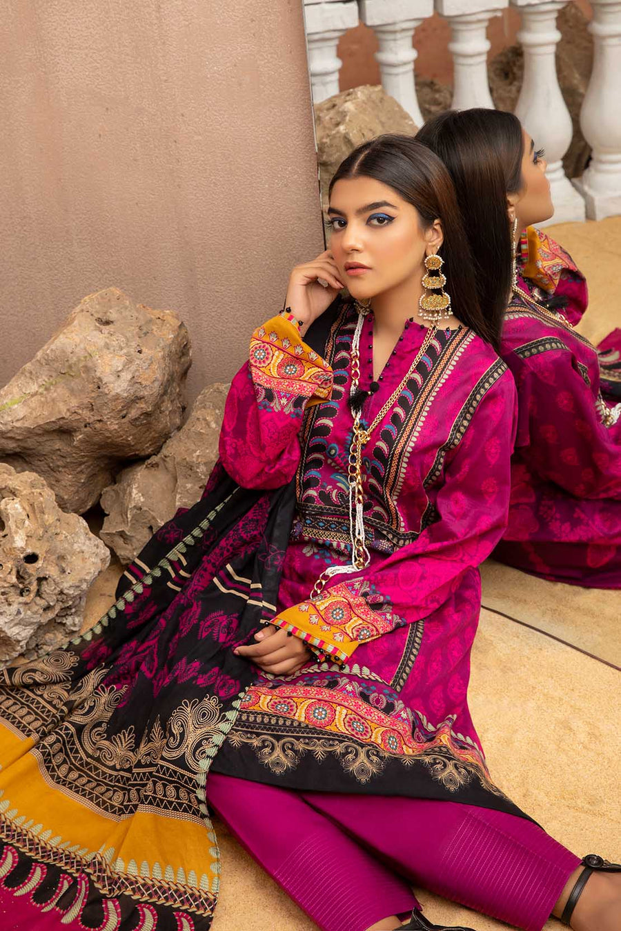 So Kamal Lawn 2021 3 Piece Unstitched Printed Suit DPL 1199 - FaisalFabrics.pk