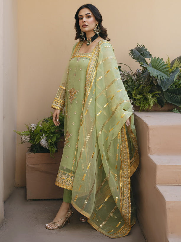 Daud Abbas Kahani Unstitched Embroidered Formal Suit - Sunhari
