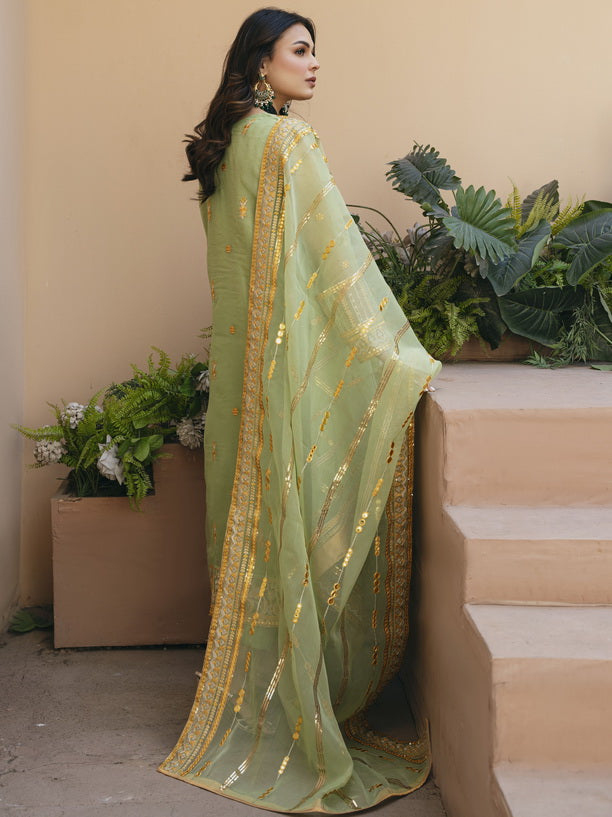 Daud Abbas Kahani Unstitched Embroidered Formal Suit - Sunhari