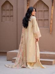 Surmai by Humdum Unstitched Embroidered Lawn Karandi 3Pc Suit D-07