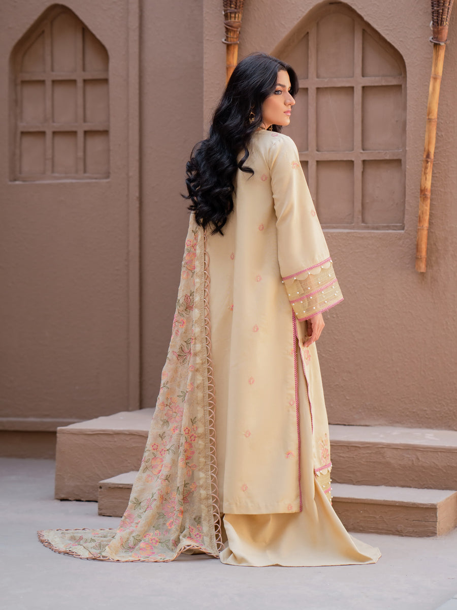 Surmai by Humdum Unstitched Embroidered Lawn Karandi 3Pc Suit D-07