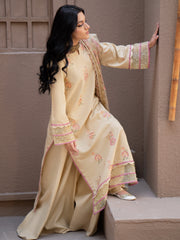Surmai by Humdum Unstitched Embroidered Lawn Karandi 3Pc Suit D-07