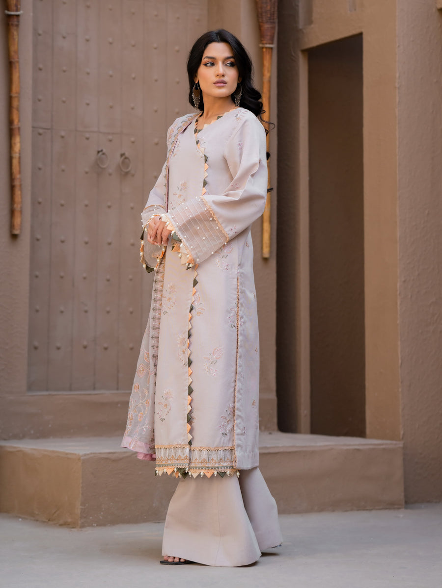 Surmai by Humdum Unstitched Embroidered Lawn Karandi 3Pc Suit D-05