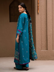 Surmai by Humdum Unstitched Embroidered Lawn Karandi 3Pc Suit D-04