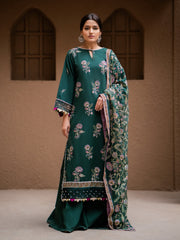 Surmai by Humdum Unstitched Embroidered Lawn Karandi 3Pc Suit D-08