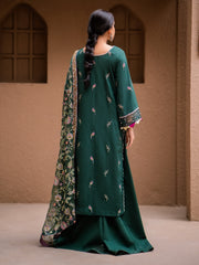 Surmai by Humdum Unstitched Embroidered Lawn Karandi 3Pc Suit D-08