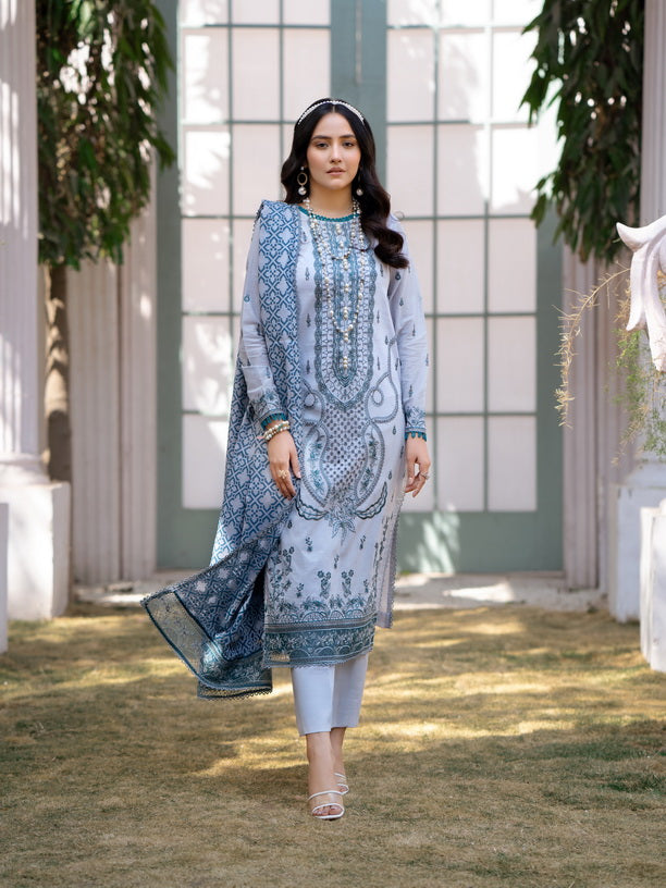 Mehar by Humdum Embroidered Chikankari Lawn Unstitched 3Pc Suit D-01
