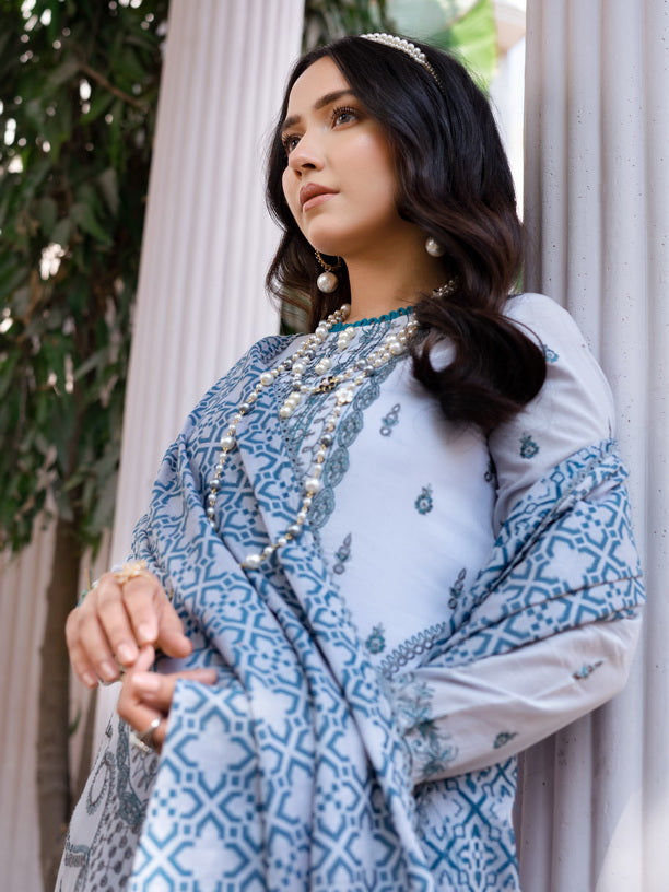 Mehar by Humdum Embroidered Chikankari Lawn Unstitched 3Pc Suit D-01
