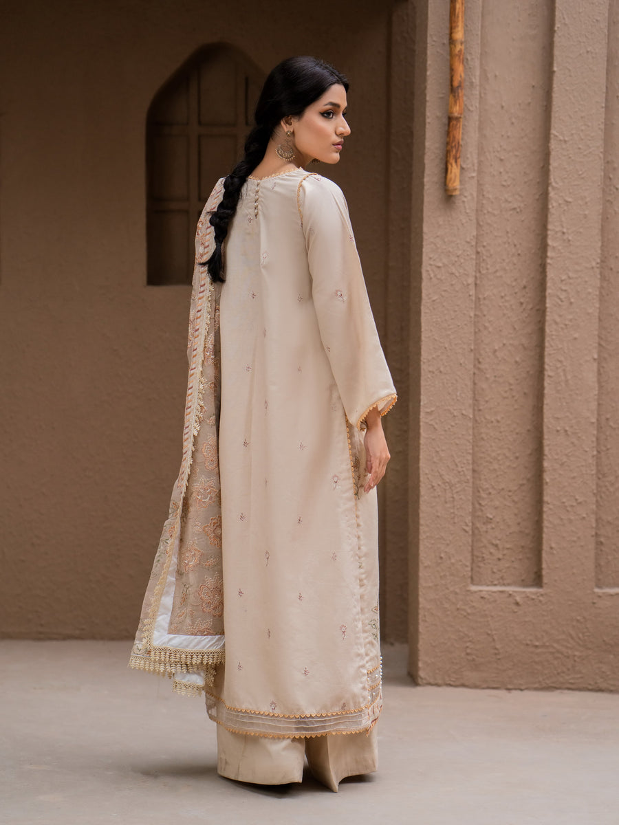 Surmai by Humdum Unstitched Embroidered Lawn Karandi 3Pc Suit D-10