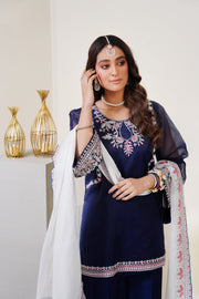 Surmai Festive Story Premium Luxury Pret Embroidered Organza 3PC Suit - Floraleal
