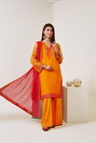 Surmai Festive Story Premium Luxury Pret Embroidered Organza 3PC Suit - Tropical