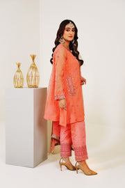 Surmai Festive Story Premium Luxury Pret Embroidered Organza 3PC Suit - Eminent