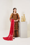 Surmai Festive Story Premium Luxury Pret Embroidered Organza 3PC Suit - Hazel