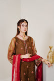 Surmai Festive Story Premium Luxury Pret Embroidered Organza 3PC Suit - Hazel