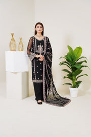 Surmai Festive Story Premium Luxury Pret Embroidered Organza 3PC Suit - Ethereal
