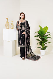 Surmai Festive Story Premium Luxury Pret Embroidered Organza 3PC Suit - Ethereal