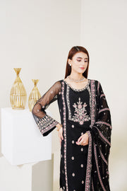 Surmai Festive Story Premium Luxury Pret Embroidered Organza 3PC Suit - Ethereal