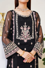 Surmai Festive Story Premium Luxury Pret Embroidered Organza 3PC Suit - Ethereal