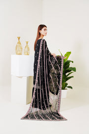 Surmai Festive Story Premium Luxury Pret Embroidered Organza 3PC Suit - Ethereal