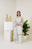 Surmai Festive Story Premium Luxury Pret Embroidered Organza 3PC Suit - Mist