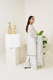 Surmai Festive Story Premium Luxury Pret Embroidered Organza 3PC Suit - Mist