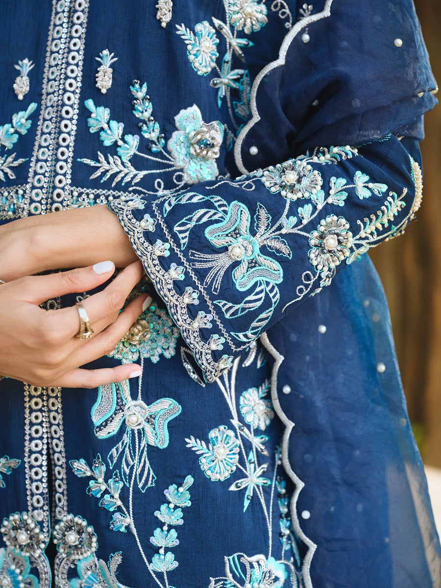 Nuriyaa Gusel Luxury Formal Korean Raw Silk 3 Piece Suit - Aurora