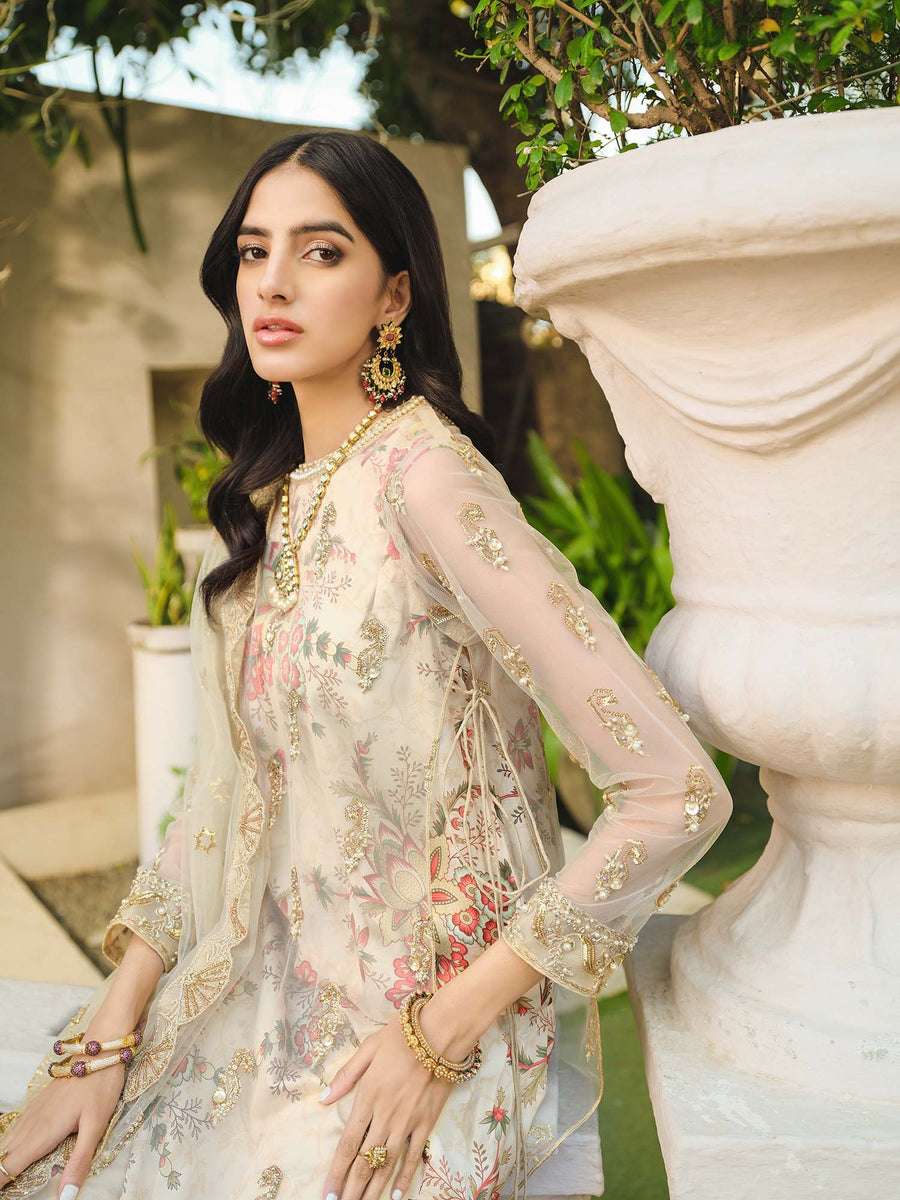 Nuriyaa Gusel Luxury Formal Shamose Silk 4 Piece Suit - Elcin