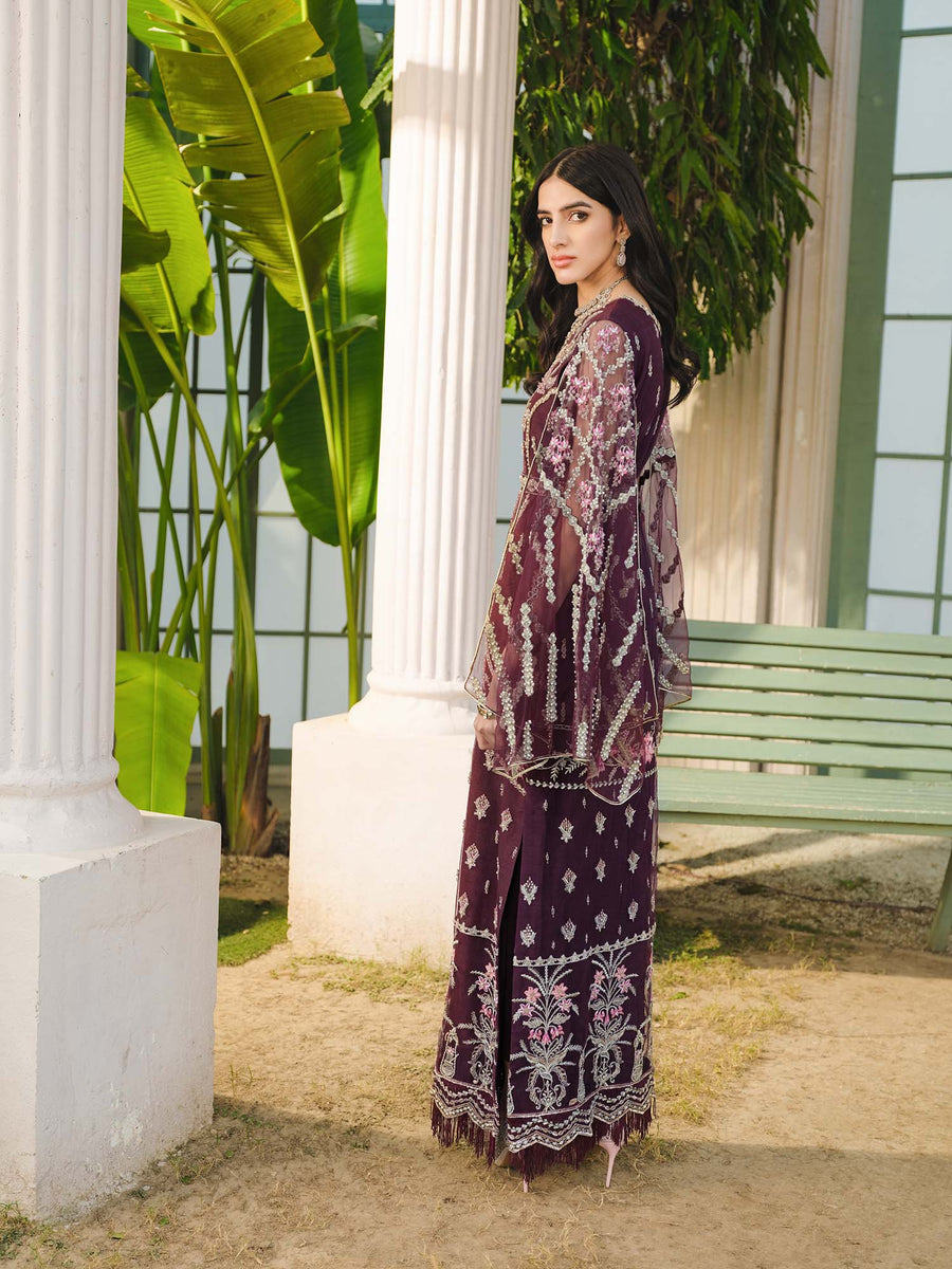 Nuriyaa Gusel Luxury Formal Embroidered Net 3 Piece Suit - Jale