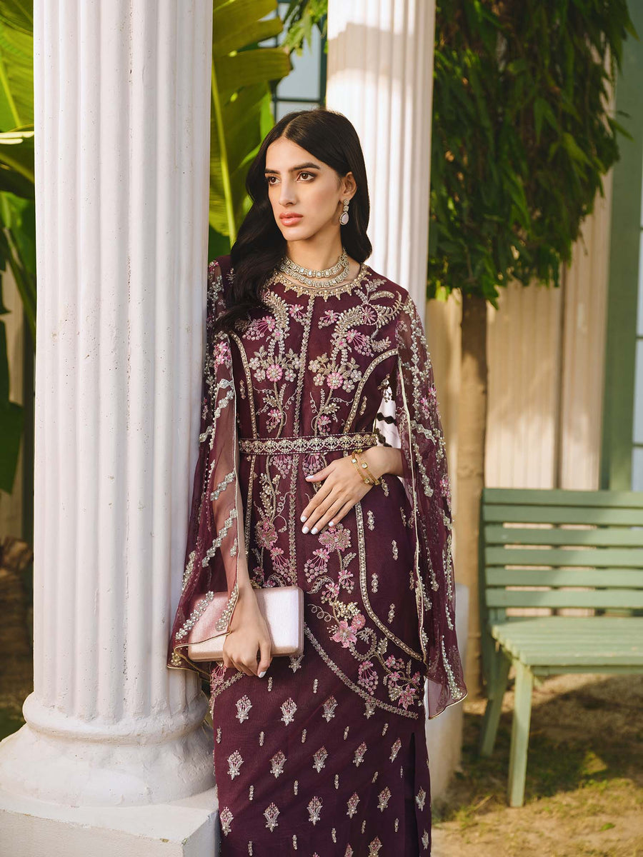 Nuriyaa Gusel Luxury Formal Embroidered Net 3 Piece Suit - Jale