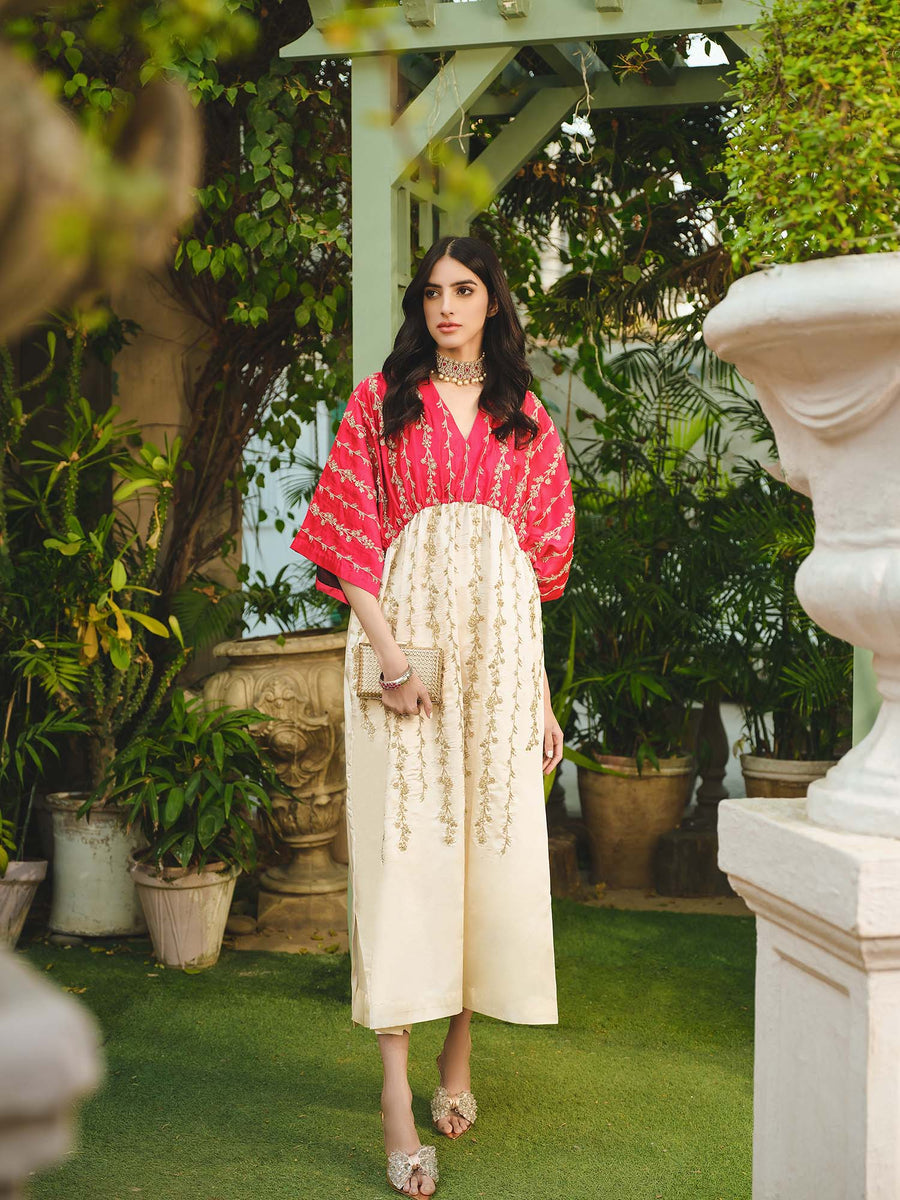 Nuriyaa Gusel Luxury Formal Shamose Silk 2 Piece Suit - Gul