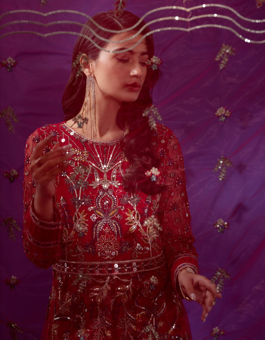 Lamour by Emaan Adeel Embroidered Net 3 Piece Suit LAR-202