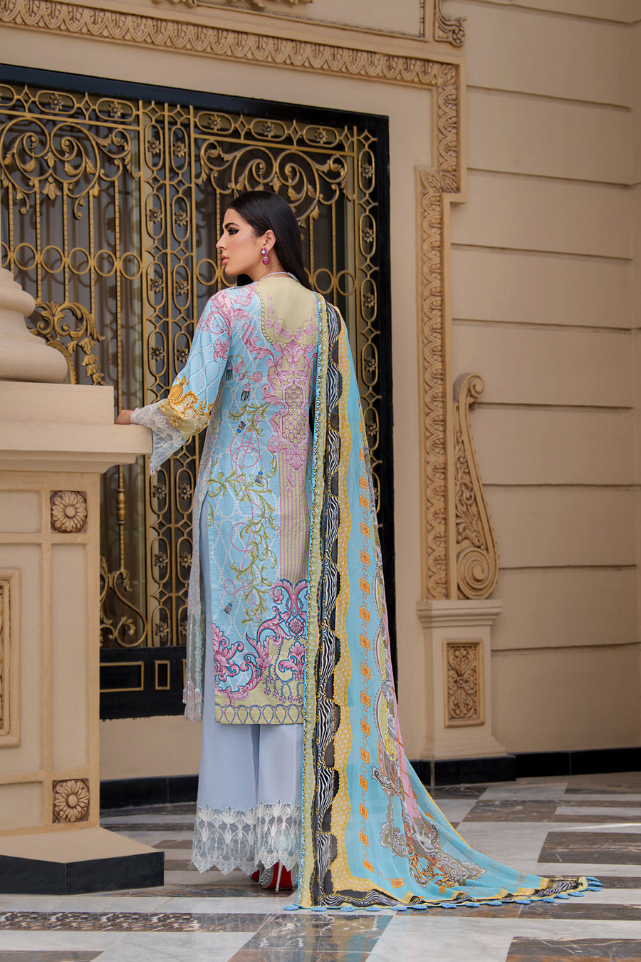 REIGN Embroidered Luxury Lawn Unstitched 3Pc Suit - TALIA