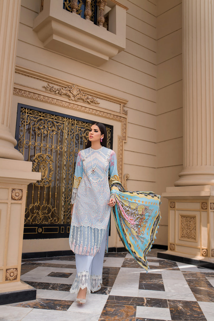 REIGN Embroidered Luxury Lawn Unstitched 3Pc Suit - TALIA