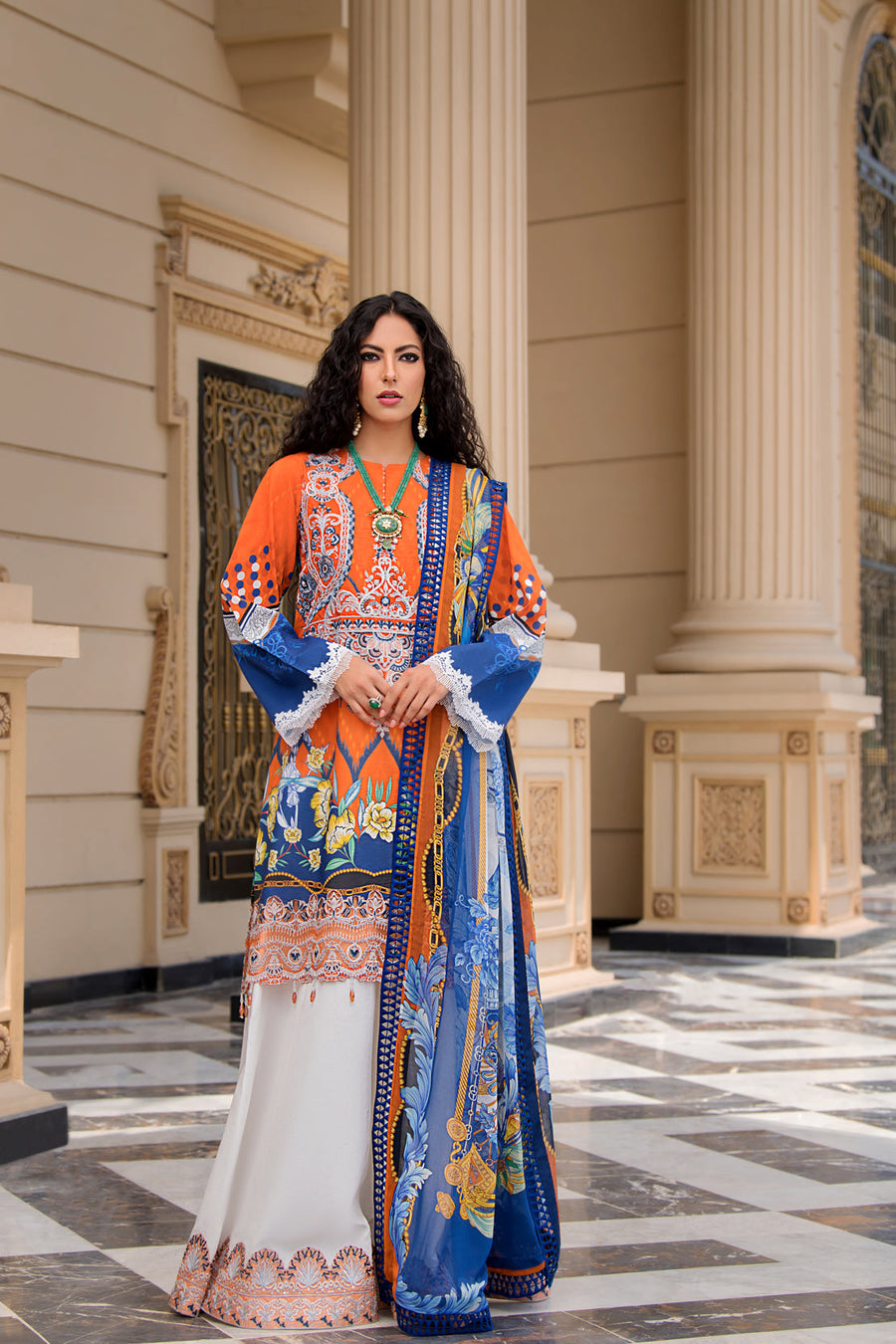 REIGN Embroidered Luxury Lawn Unstitched 3Pc Suit - JAY