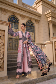 REIGN Embroidered Luxury Lawn Unstitched 3Pc Suit - ROSE
