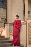 REIGN Embroidered Luxury Lawn Unstitched 3Pc Suit - GARNET